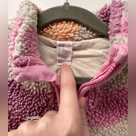 H&M Heart Sherpa Zip-Up Jacket Size 18month - Picture 4 of 5